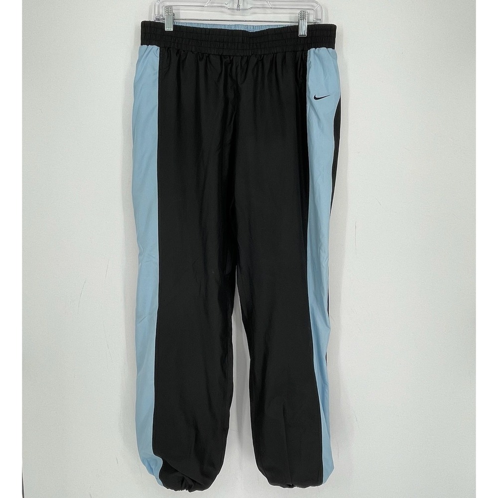 Nike 90's Vintage Kids Black Blue Colorblock Track Pants Size Large (12-14)